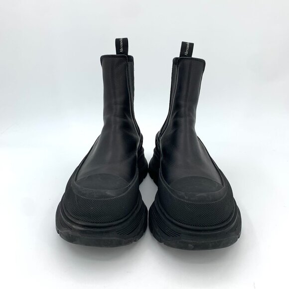 Alexander McQueen Black Leather Chelsea Platform Boots Size 40 Mens Designer Dur - Picture 9 of 9
